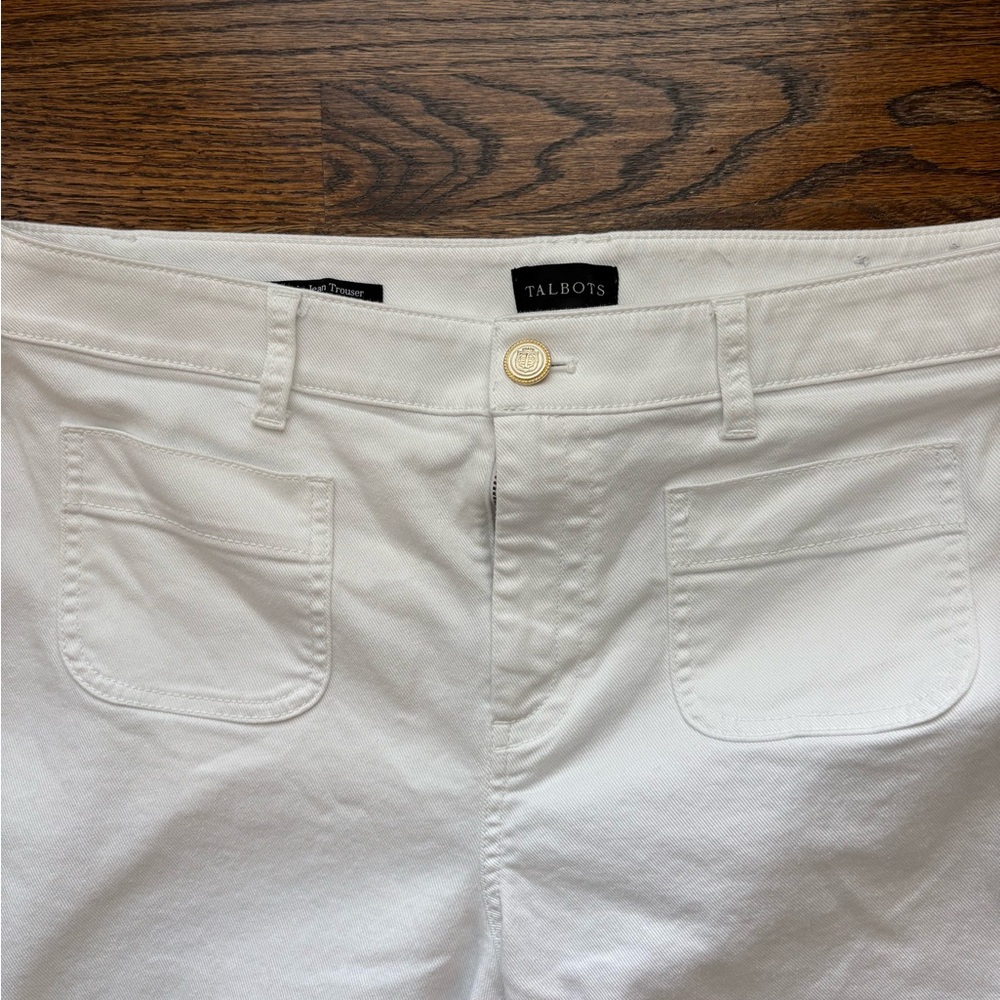 Talbots Classic Jean trousers white wide leg size 12 - Picture 2 of 7
